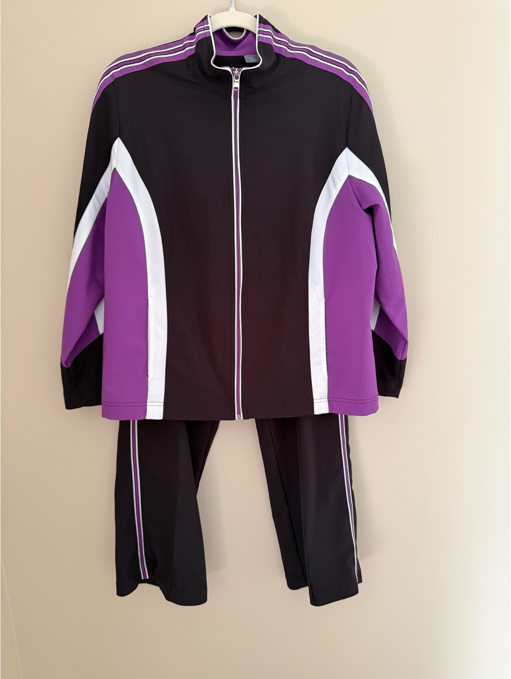 Vintage sweatsuit, PL, purple/black/white